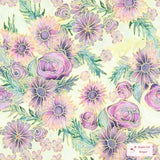 Floral Design - JE Garden In Bloom Pastel by Jacqui Lou Designs