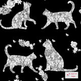 Animal Design - JE Patchwork Cats Black and White by Jacqui Lou Designs
