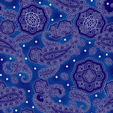 Paisley Design Fabric - Messy Spot Outline Blue