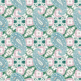 Paisley Design Fabric - Mosiac Pink Green