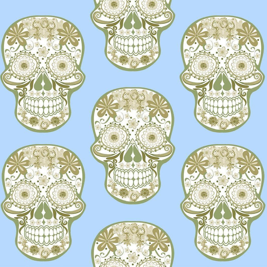 Skull Design Fabric - Antique