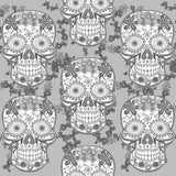 Skull Design Fabric - Grey