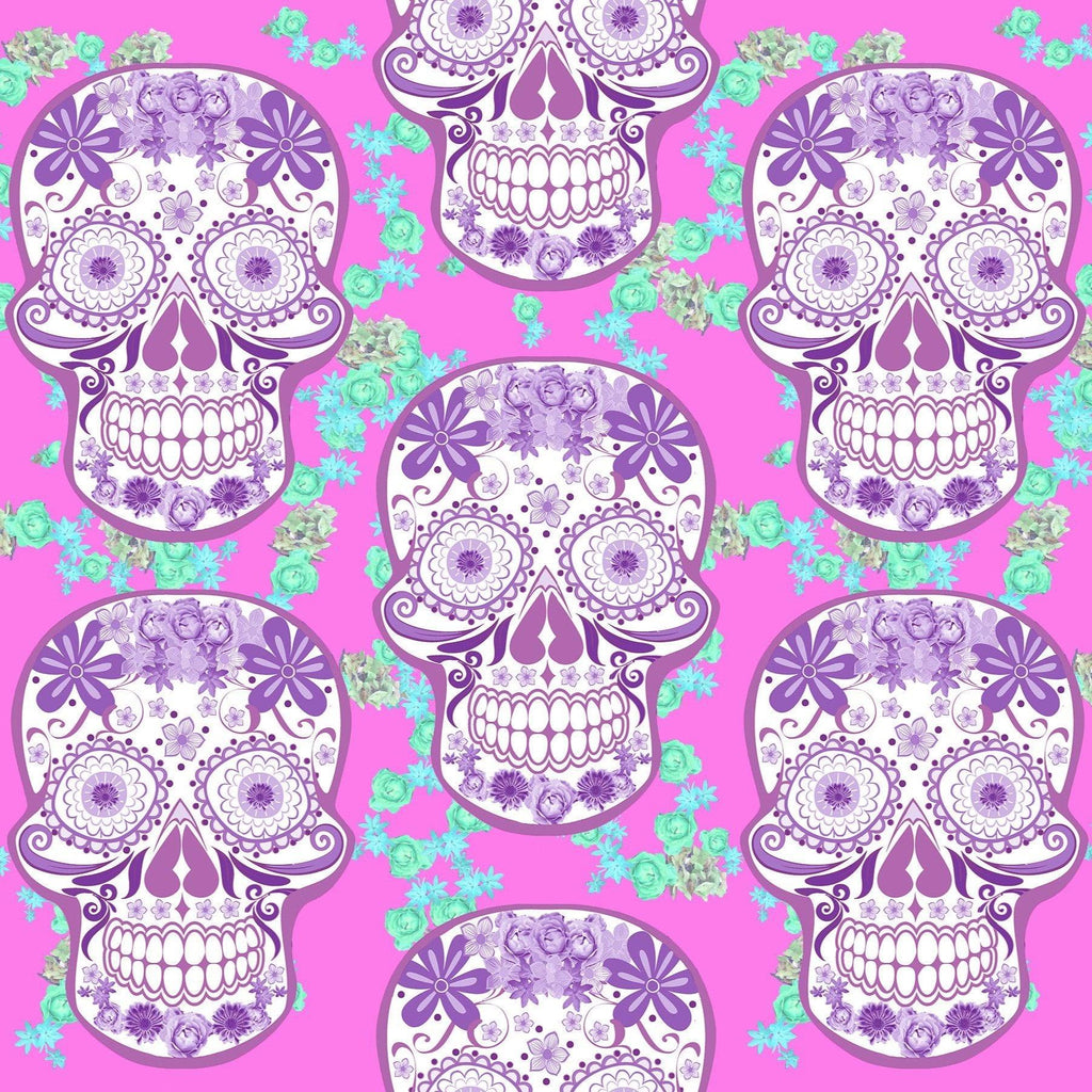 Skull Design Fabric - Pink
