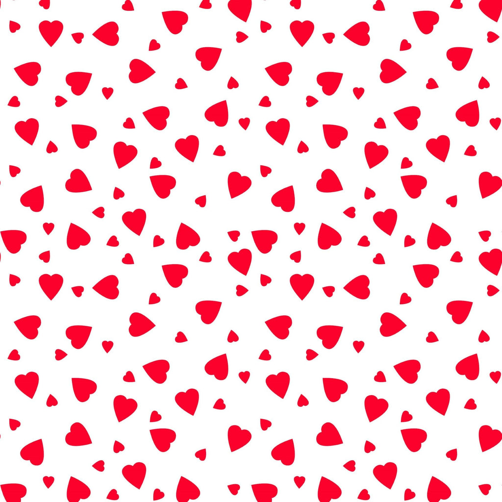 Valentines Design Fabric - Hearts Red