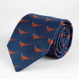 Blue Pheasant Woven Silk Tie Hand Finished - British Made