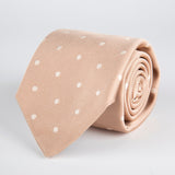 Brown Spotted Woven Silk Tie - British Made