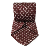 Burgundy Teardrop Seven Fold Silk Tie - British Made