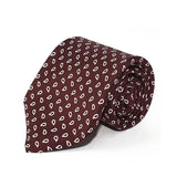 Burgundy Teardrop Seven Fold Silk Tie - British Made