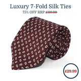 Burgundy Teardrop Seven Fold Silk Tie