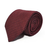Dark Red Plain Weave Formal Silk Tie Hand Finished - British Made