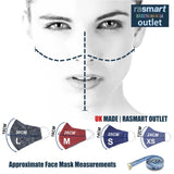 Face Mask - Mosaic Blue Design - 100% Pure Cotton - British Made