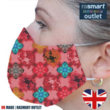 Face Mask - Mosaic Pink Design - 100% Pure Cotton