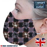 Face Mask - Mosaic Purple Design - 100% Pure Cotton - British Made