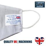 Face Mask - Plain White Design - 100% Pure Cotton - British Made