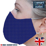 Face Mask - Purple & Yellow Spots Design - 100% Pure Cotton - British Made