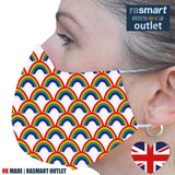 Face Masks - Rainbow Design - 100% Pure Cotton - British Made