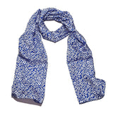 Floral Silk Scarve Blue Design - 100% Pure Silk Scarf - British Made