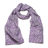 Floral Silk Scarve Purple Design - 100% Pure Silk Scarf