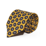 Gold Medallion Seven Fold Silk Tie - British Made