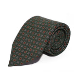 Green Neats Printed Silk Tie Hand Finished