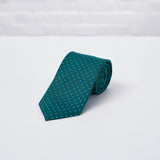 Green Small Spot Printed Silk Tie
