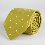 Green Spotted Woven Silk Tie