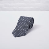 Grey Small Spot Printed Silk Tie