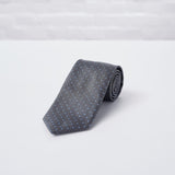 Grey Spot Woven Silk Tie
