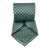 Light Green Circle Seven Fold Silk Tie - British Made