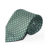 Light Green Circle Seven Fold Silk Tie - British Made