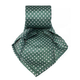 Light Green Circle Seven Fold Silk Tie - British Made