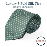 Light Green Circle Seven Fold Silk Tie - British Made