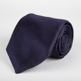 Navy Plain Weave Formal Silk Tie - British Made