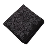 Paisley Silk Scarve Black White Design - 100% Pure Silk Scarf - British Made
