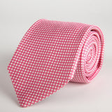 Pink Small Square Woven Silk Tie