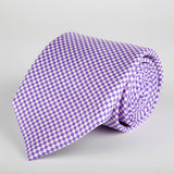 Purple Chequered Silk Tie - British Made