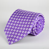 Purple Geometric Tumbling Blocks Printed Silk Tie