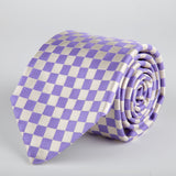 Purple Square Repp Woven Silk Tie