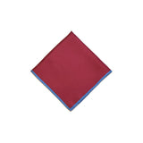 Red Blue Shoe String 2 Colour Silk Pocket Square - British Made