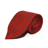 Red Neats Printed Silk Tie Hand Finished