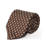 Sable Brown Teardrop Seven Fold Silk Tie - British Made