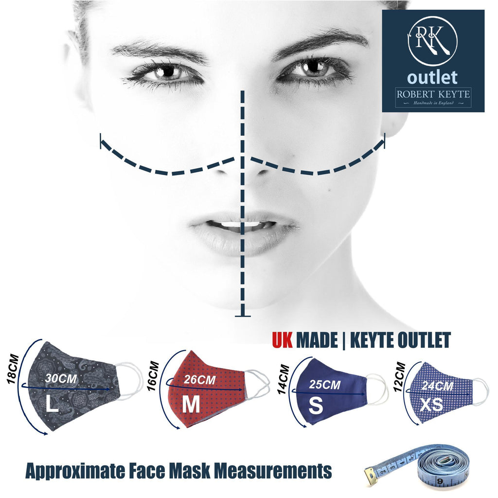Silk Face Mask - Khaki Paisley Design - 100% Pure Silk - British Made