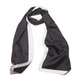 Spot Silk Scarve Black White Design - 100% Pure Silk Scarf