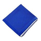 Spot Silk Scarve Blue White Design - 100% Pure Silk Scarf - British Made