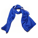 Spot Silk Scarve Blue White Design - 100% Pure Silk Scarf