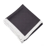Spot Silk Scarve Grey White Design - 100% Pure Silk Scarf - British Made