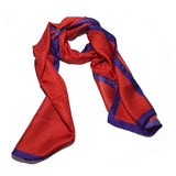 Spot Silk Scarve Red Purple Design - 100% Pure Silk Scarf - British Made