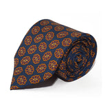 Teal Medallion Five Fold Silk Tie