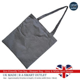 Tote Bag - Grey & White Spot Design - Shopping Bag 100% Pure Cotton - British Made