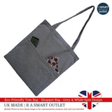 Tote Bag - Grey & White Spot Design - Shopping Bag 100% Pure Cotton - British Made